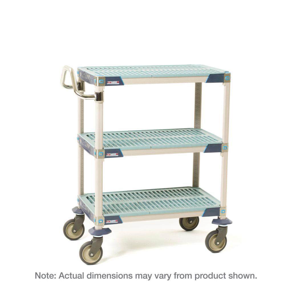 Polymer shelf utility cart for line-side part delivery