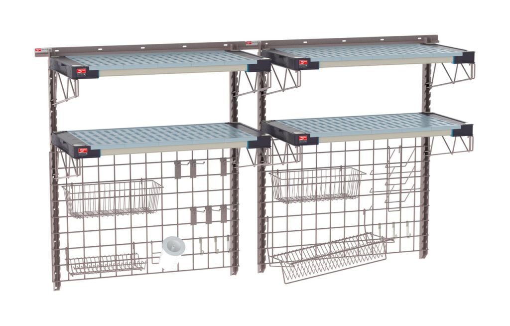 MetroMax 4 SmartWall sink shelving kit for wet prep and warewashing areas