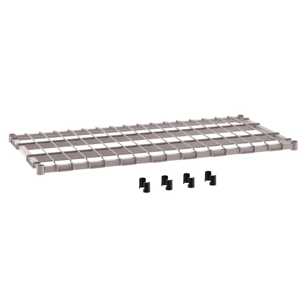 Metro Metroseal gray epoxy heavy-duty dunnage shelf for humid walk-in storage