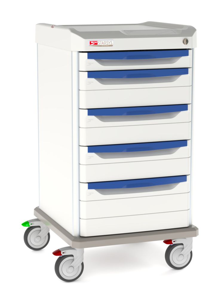 Metro Starsys general use medical cart with modular drawers and doors