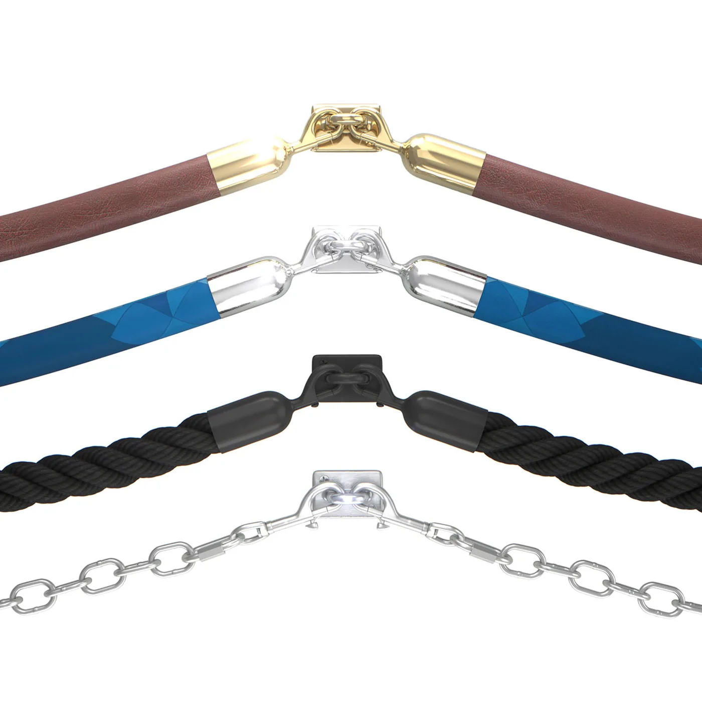 Visiontron solid brass classic rope wall plates accepting two stanchion ropes