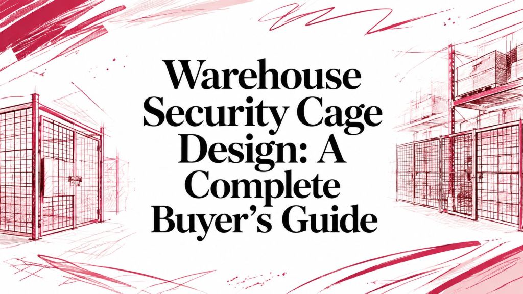 Wire security cage enclosure protecting inventory in a distribution center