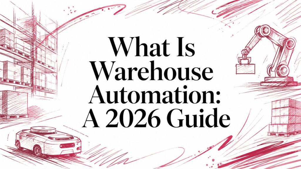 Warehouse robotics and automation equipment on a facility floor