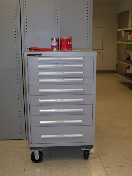 Equipto small-parts drawer with dividers