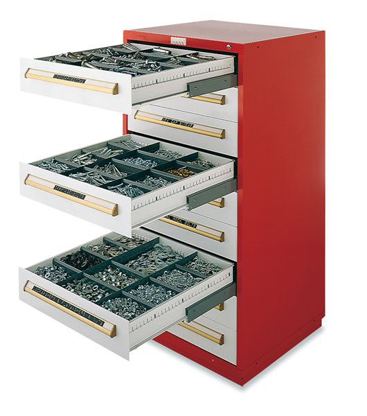Open Equipto modular drawer with compartments