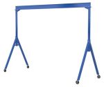Vestil Steel Adjustable Height Gantry Crane with V-Groove Ductile Steel Casters 10 Ft. Wide x 12 Ft. Max Usable Height 4,000 Lb. Capacity Blue