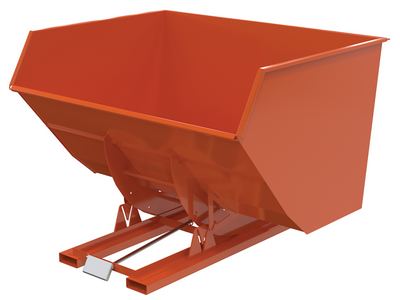 D-500-HD-ORG-C_A.jpg Vestil Steel Heavy Duty Self Dumping Hopper 5 Cubic Yard 6000 Lb. Capacity Orange