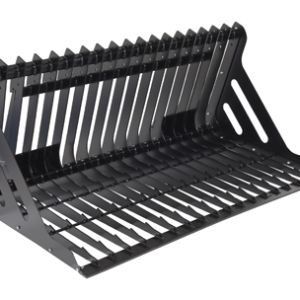 Vestil Steel Low Profile Skid Steer Rock Grader 72 In. Black
