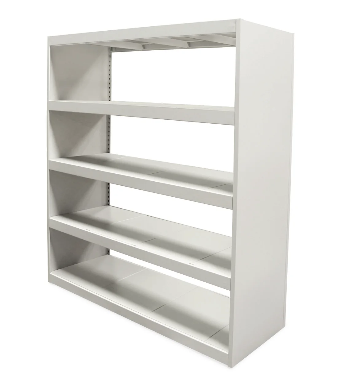 Aurora Wide-Lok wide-span shelving unit with open steel shelves