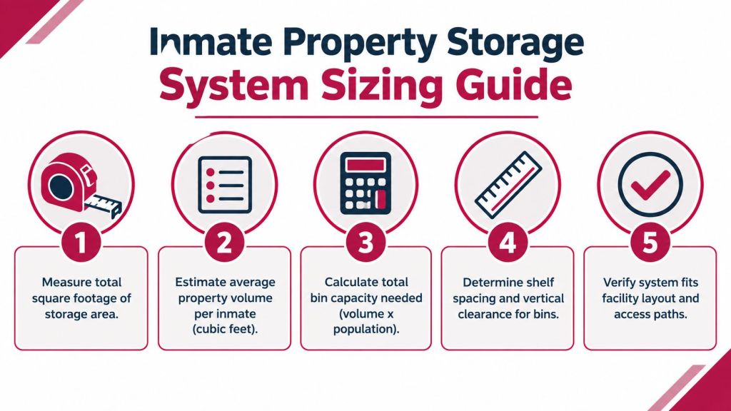 A five-step guide for designing and sizing inmate property storage systems in correctional facilities.