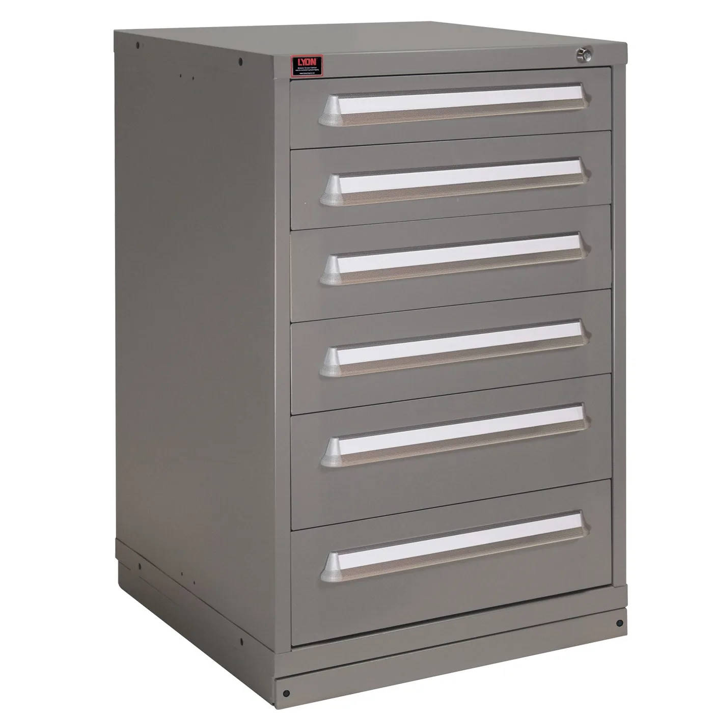 Lyon Quick Ship 6 Drawer Modular Cabinet with 84 Compartments Standard Wide Counter Height – Dove Gray