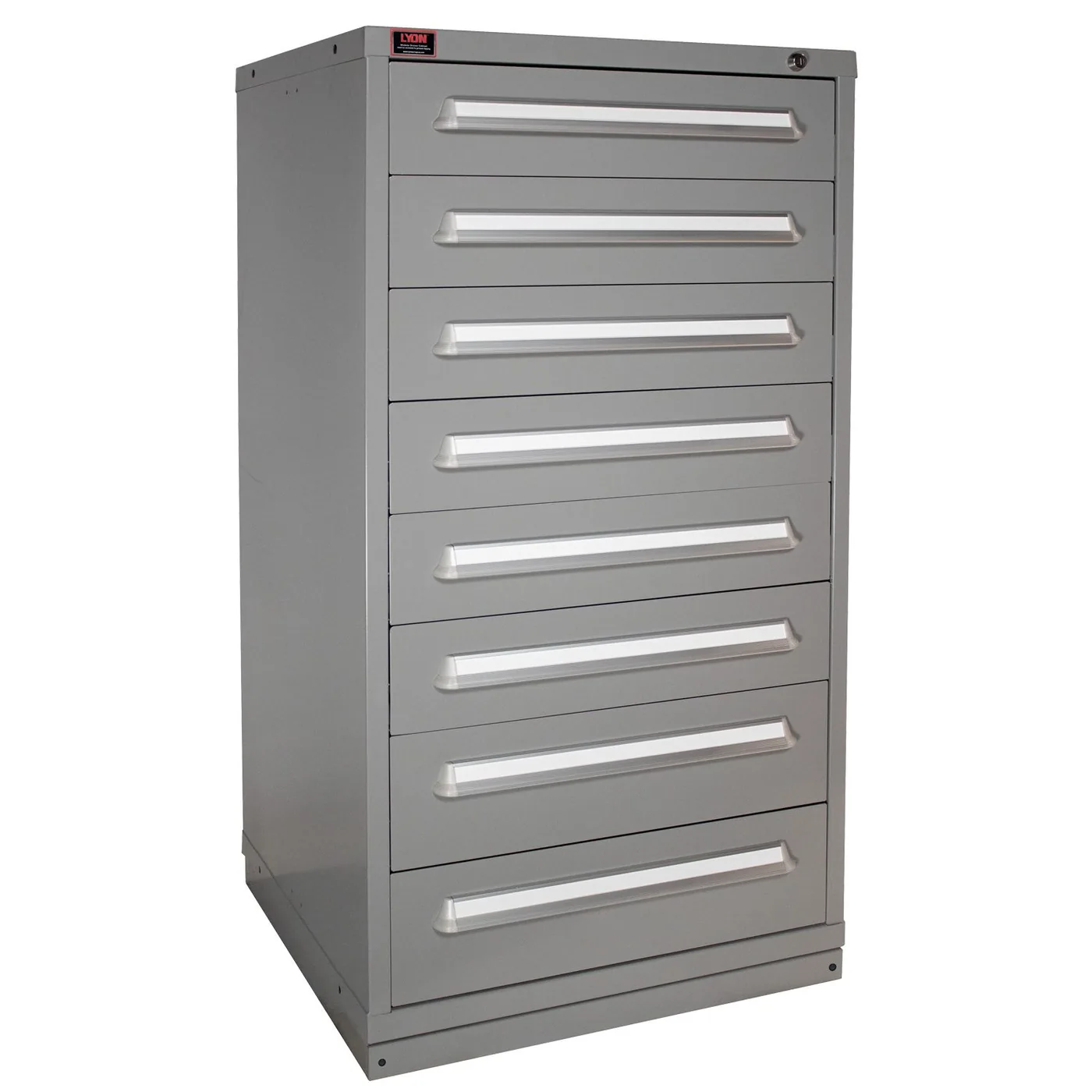 Lyon Quick Ship 8 Drawer Modular Cabinet with 104 Compartments Standard Wide Eye-Level Height – Dove Gray