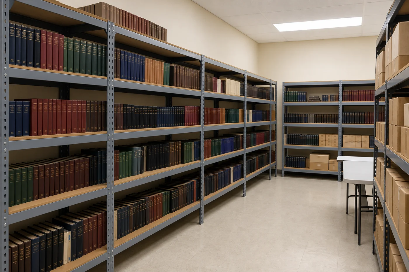 Synagogue library book storage boltless shelving case study