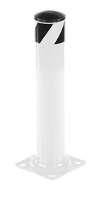 Vestil Steel Pipe Safety Bollard 24″X4.5″ Whte