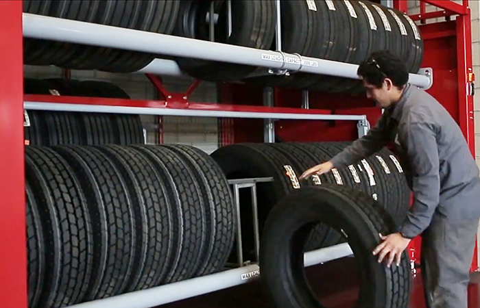 Vidir Tire Carousel storing large truck tires