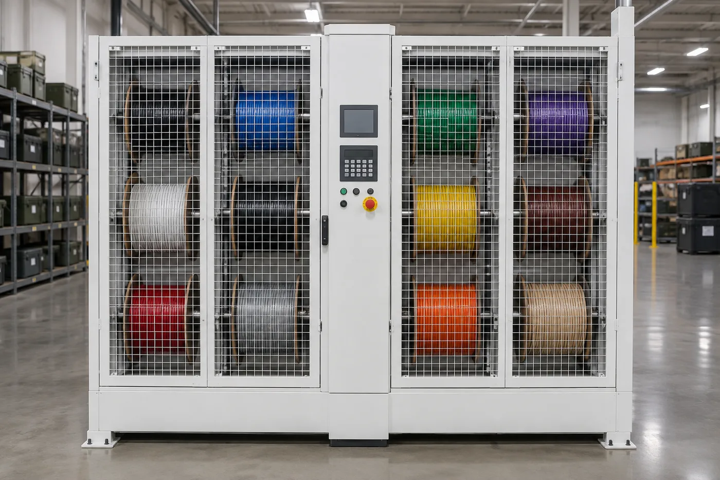 Vidir wire carousel holding wire and cable spools