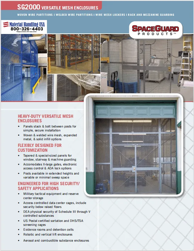 SG2000 Versatile Mesh Partitions brochure cover