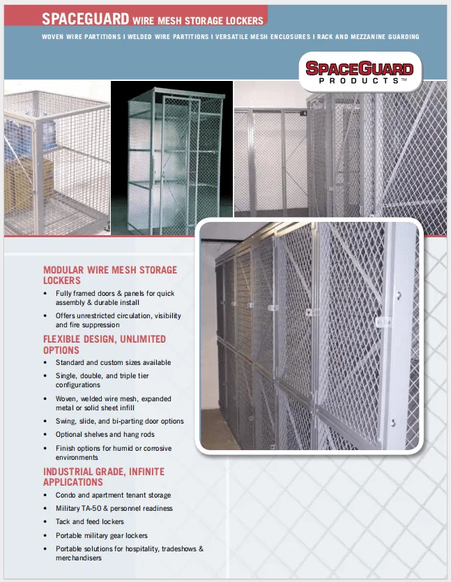 SpaceGuard Wire Mesh Lockers brochure cover