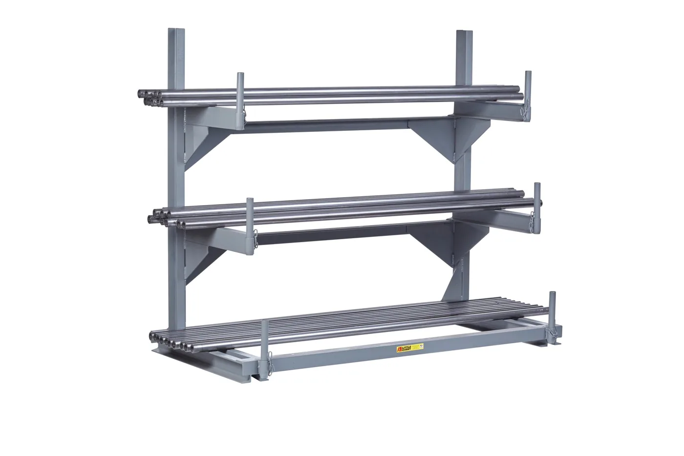Little Giant welded cantilever rack with three levels of support arms