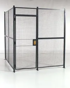 Vestil three-sided wire mesh security cage kit with sliding door