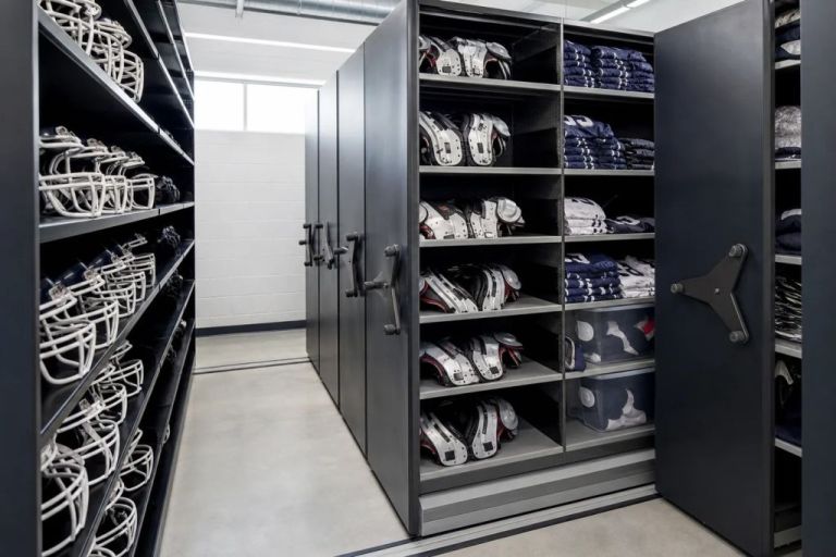 Athletic Equipment Storage Mobile Shelving for Utah Schools