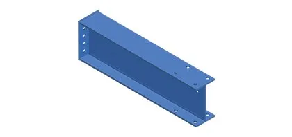Cantilever rack base leg, the horizontal beam that bolts to the foot of the column and resists tipping