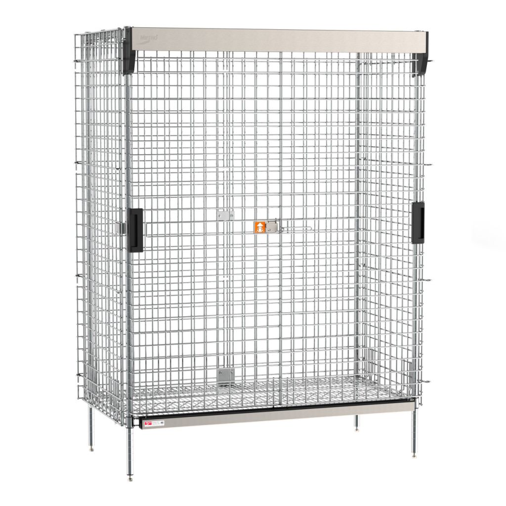 Metro Super Erecta SlideSecure security shelving unit in chrome