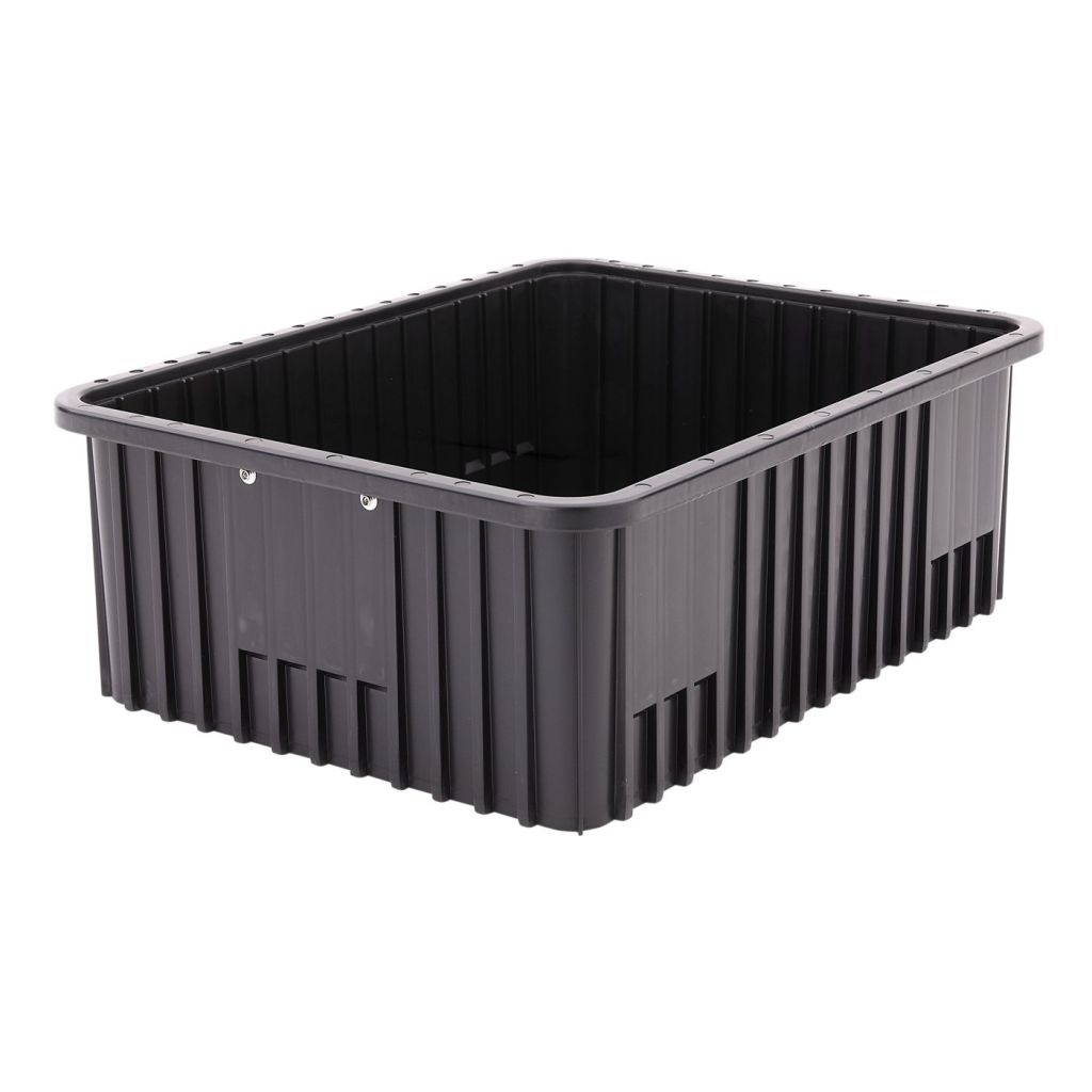 Metro TB93080CAS conductive black polypropylene tote, 22.5 x 17.5 x 8 inches