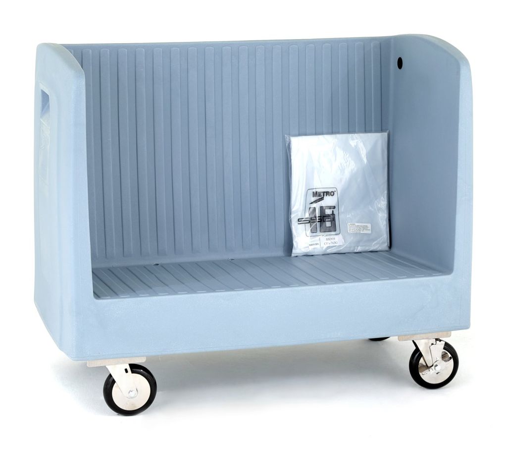 Metro SSD16 single-sided side-load polymer dish and tray cart