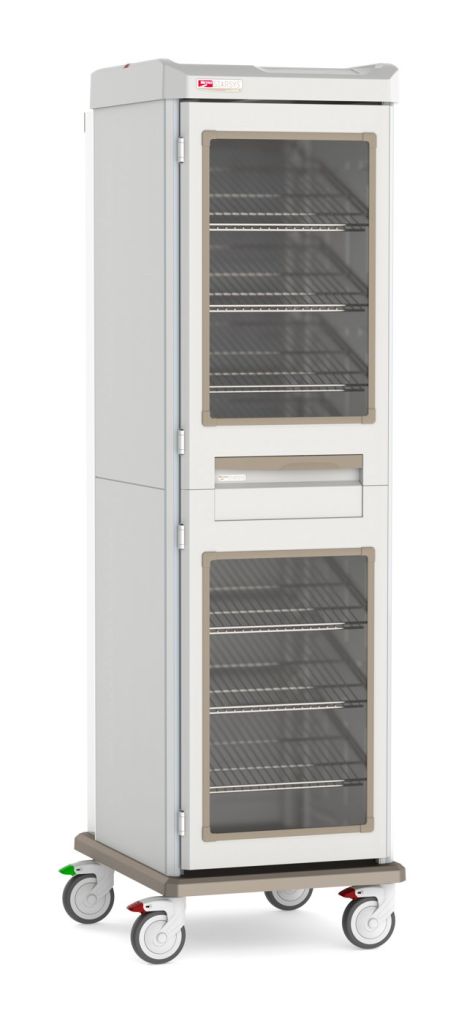 Metro Starsys XD extra deep single-wide cabinet with clear doors and angled shelves