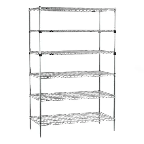Metro Super Erecta chrome wire shelving unit with five wire shelves