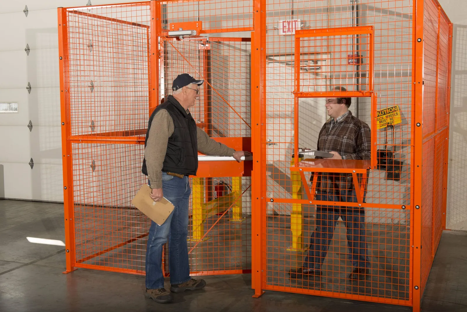 SpaceGuard BeastWire driver access cage with orange service window
